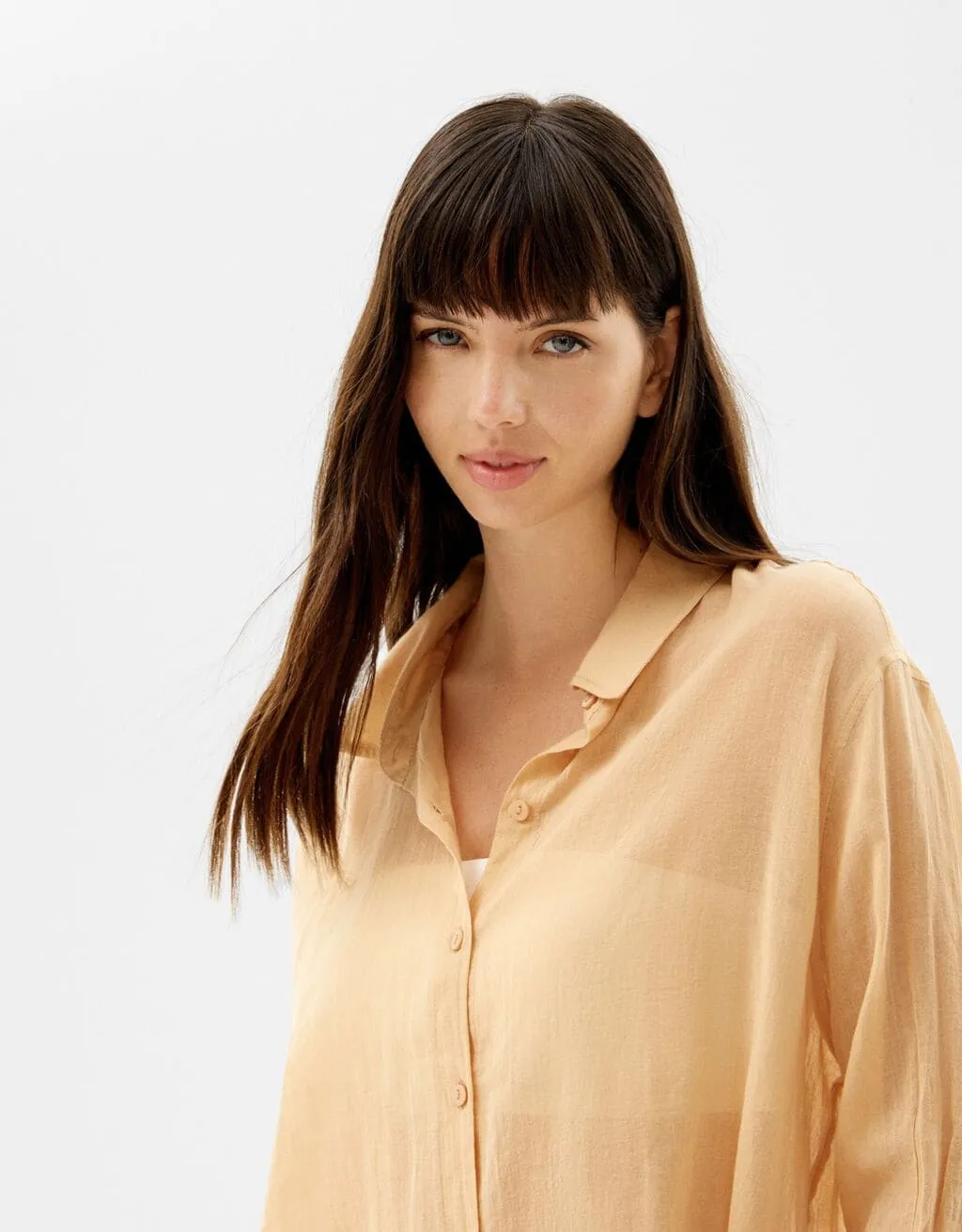 Oversize-Langarmhemd im rustikalen Look